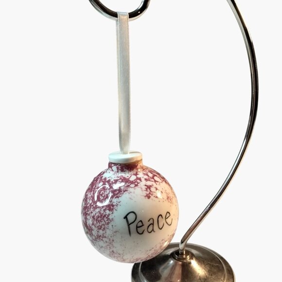 Peace Angel Christmas Ornament Hand Painted Ceramic - Picture 3 of 7